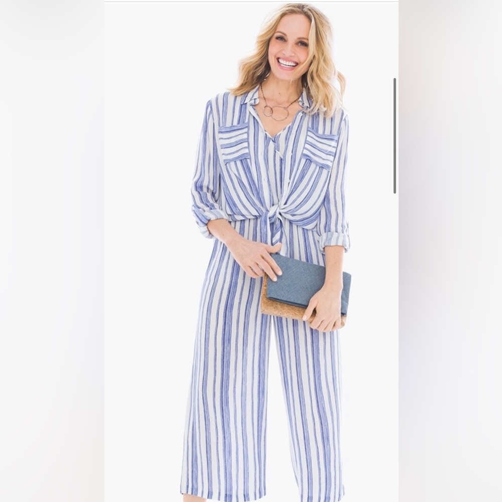 Chico’s two-piece striped jumpsuit & 🎁
